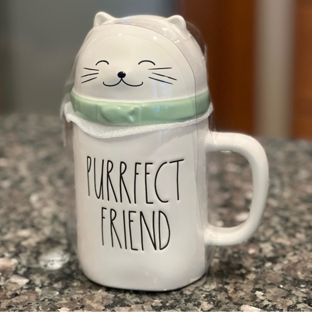 PURRFECT FRIEND Cat Mug with Topper